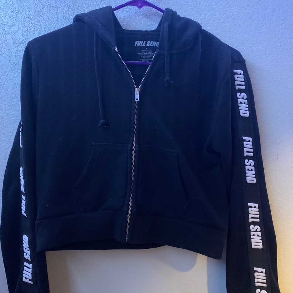 REAL fullsend merch cropped zip up